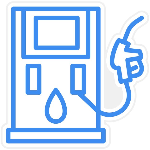 Diseño vectorial del estilo del icono de la gasolinera