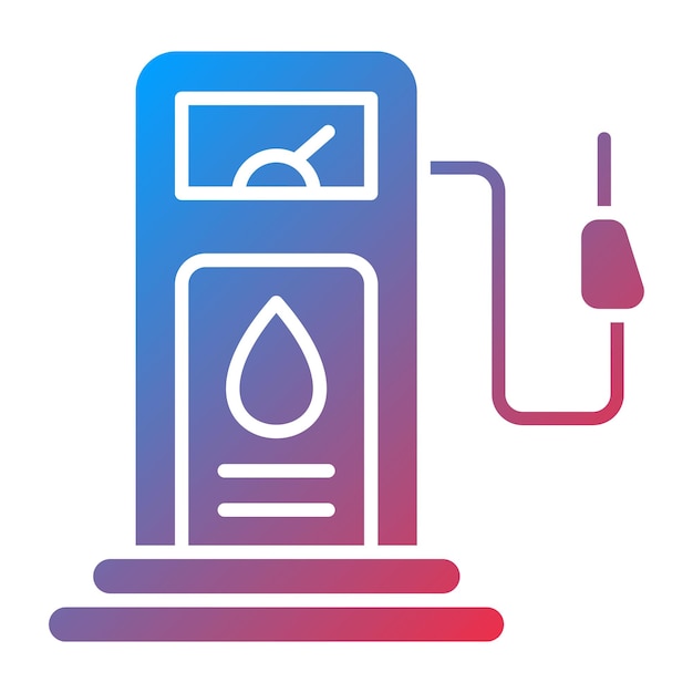 Diseño vectorial del estilo del icono de la gasolinera