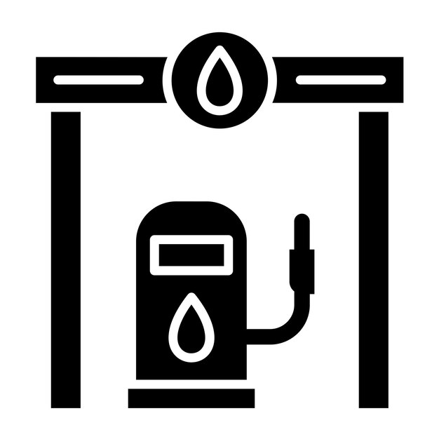 Diseño vectorial Estilo del icono de la gasolinera