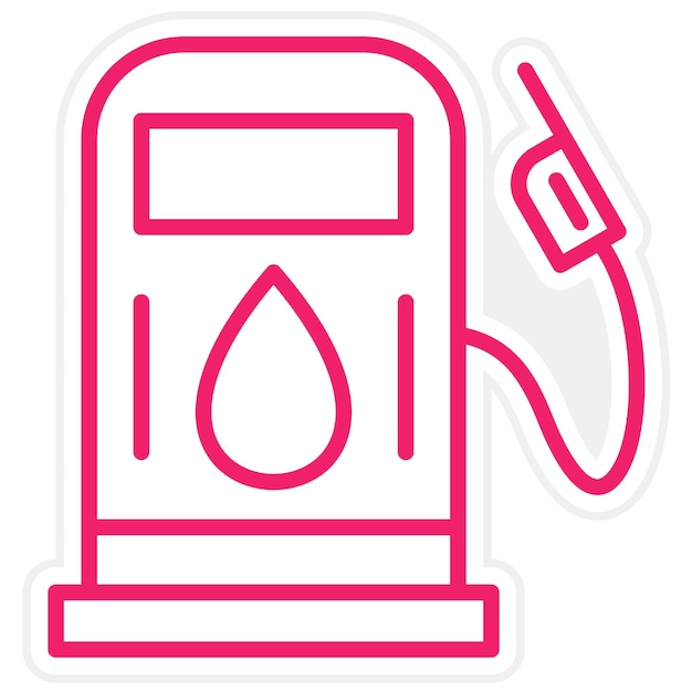 Diseño vectorial del estilo del icono de la gasolinera