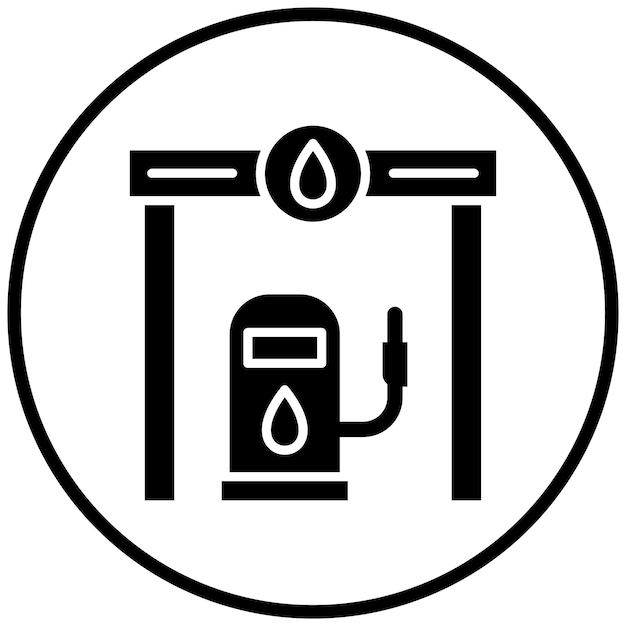 Diseño vectorial Estilo del icono de la gasolinera