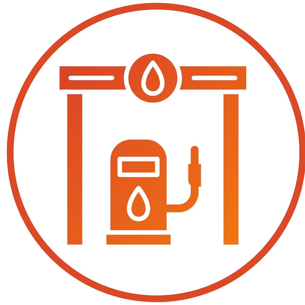 Vector diseño vectorial estilo del icono de la gasolinera