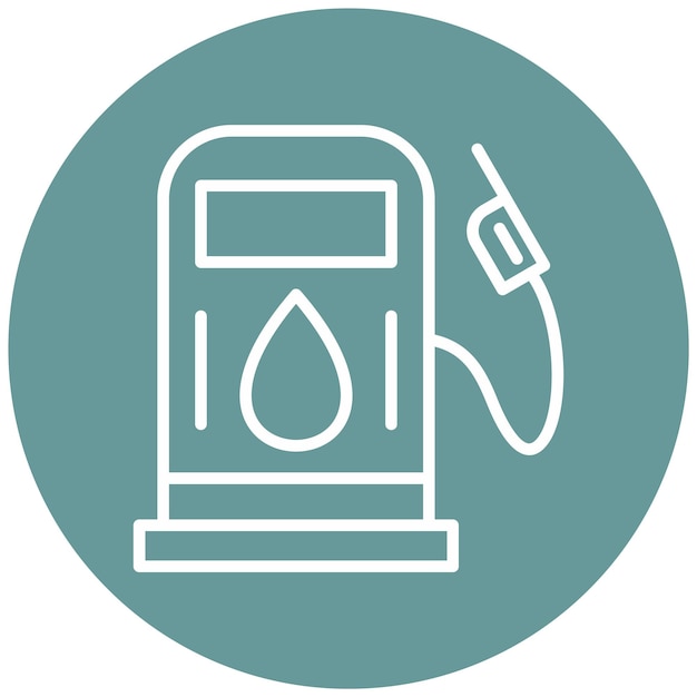 Diseño vectorial del estilo del icono de la gasolinera