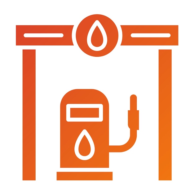 Diseño vectorial Estilo del icono de la gasolinera