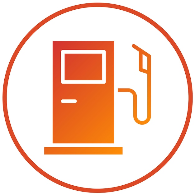 Diseño vectorial del estilo del icono de la gasolinera