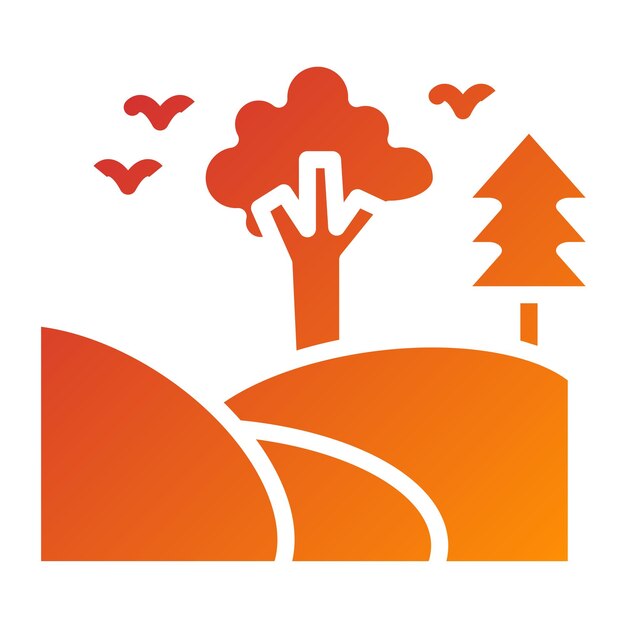 Diseño vectorial Estilo de icono de geografía ambiental