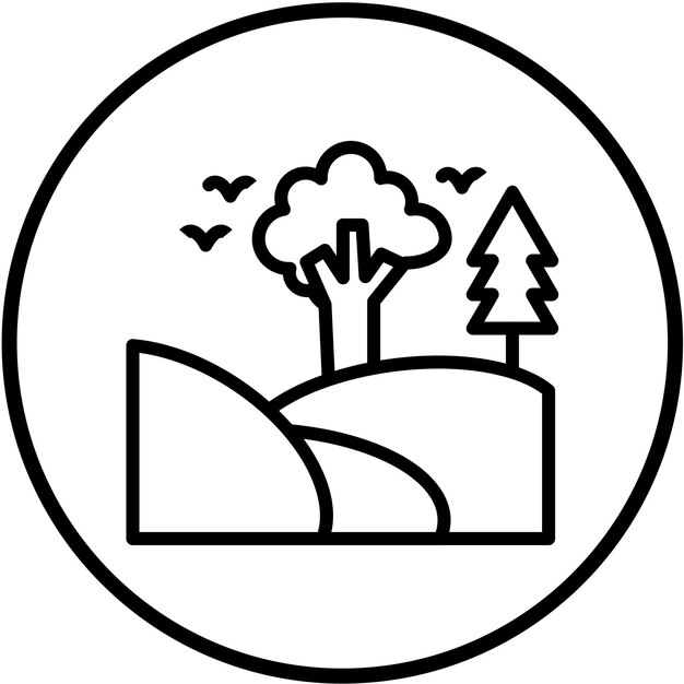 Diseño vectorial Estilo de icono de geografía ambiental