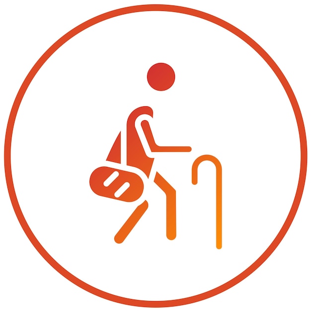 Diseño vectorial Estilo de icono de geriatría
