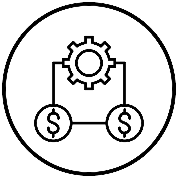 Diseño vectorial Estilo del icono de gestión de dinero