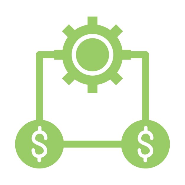 Diseño vectorial Estilo del icono de gestión de dinero