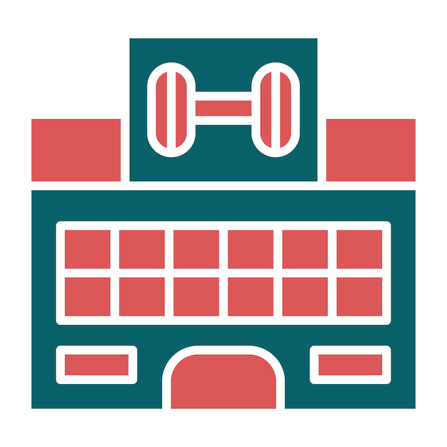 Diseño vectorial de estilo de icono de gimnasio