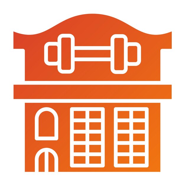 Diseño vectorial de estilo de icono de gimnasio