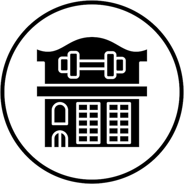Diseño vectorial de estilo de icono de gimnasio
