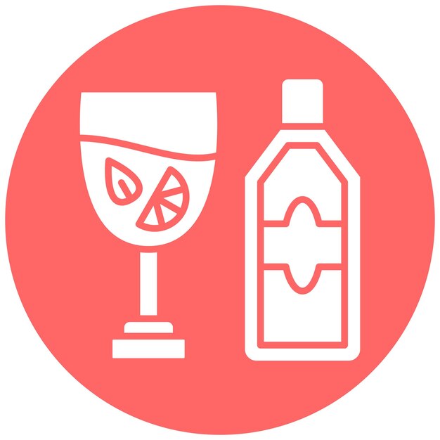 Diseño vectorial estilo icono Gin Tonic