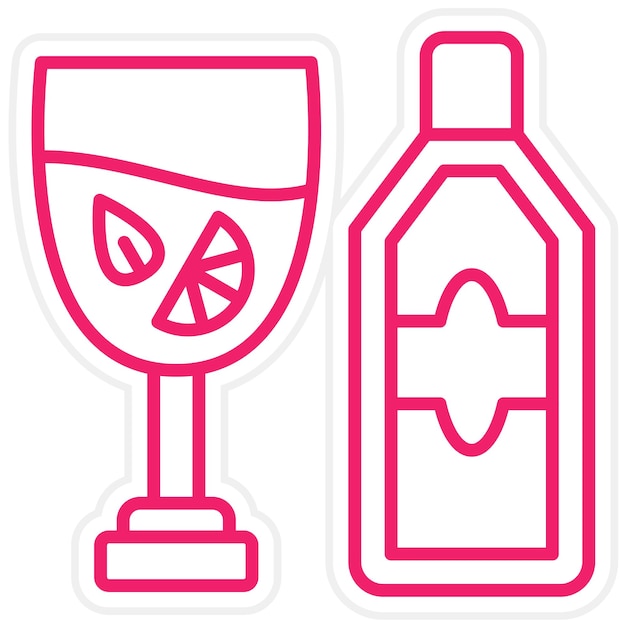 Diseño vectorial estilo icono Gin Tonic