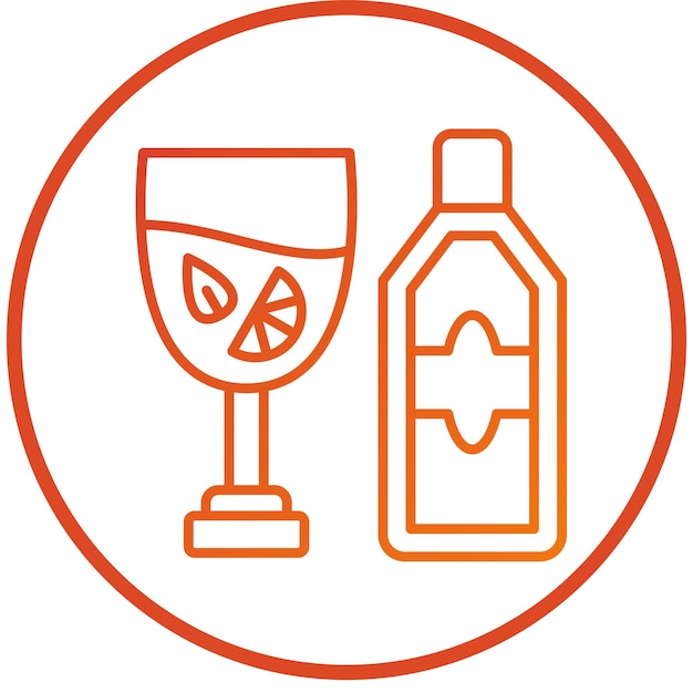 Diseño vectorial estilo icono Gin Tonic