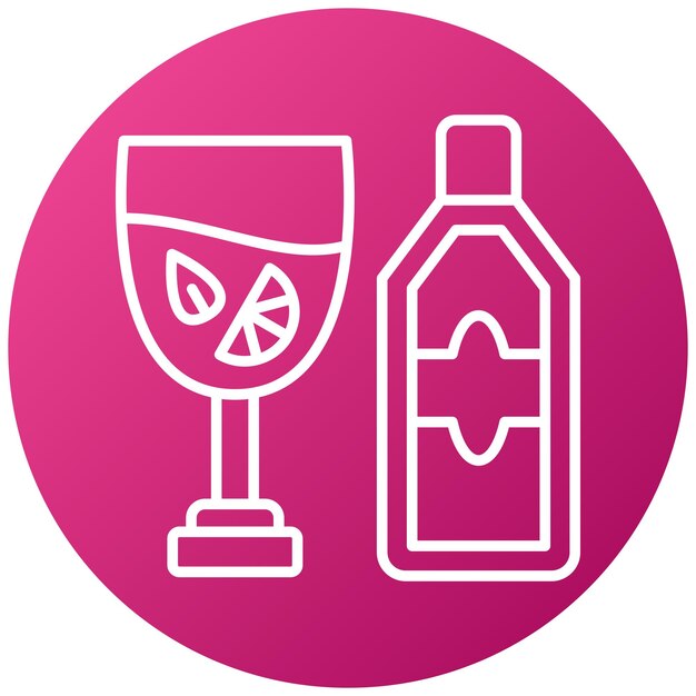 Diseño vectorial estilo icono Gin Tonic