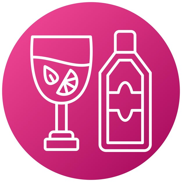 Diseño vectorial estilo icono gin tonic