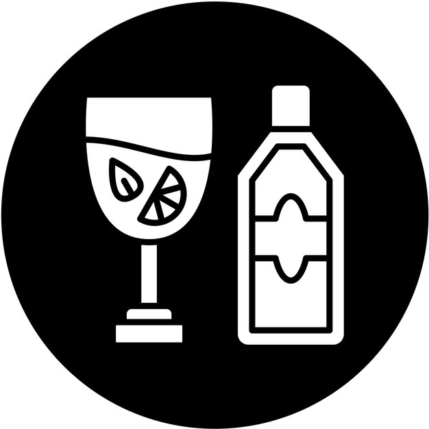 Diseño vectorial estilo icono Gin Tonic