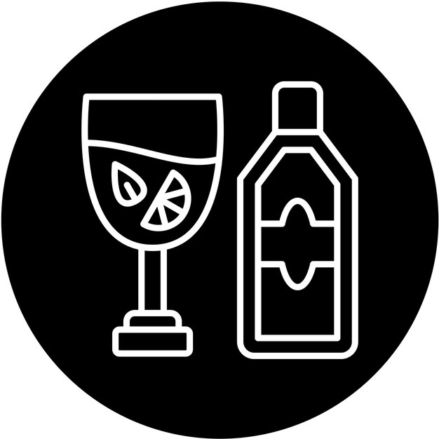 Diseño vectorial estilo icono Gin Tonic