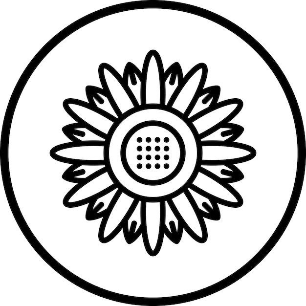Diseño vectorial de estilo de icono de girasol