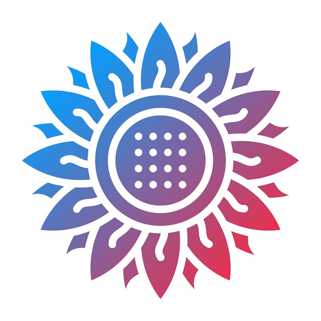 Diseño vectorial de estilo de icono de girasol