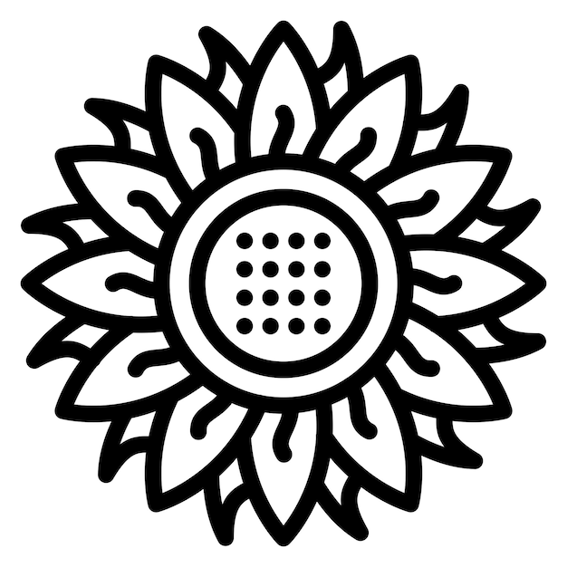 Diseño vectorial de estilo de icono de girasol