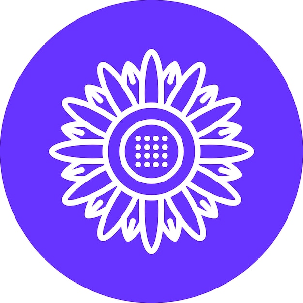 Diseño vectorial de estilo de icono de girasol