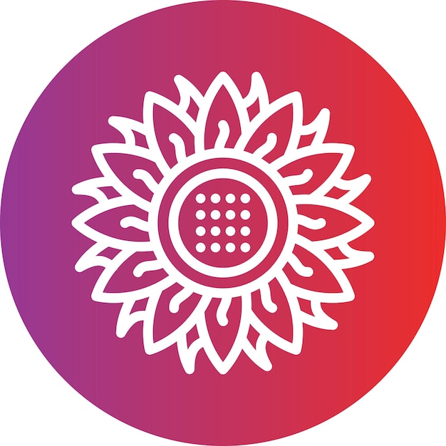Diseño vectorial de estilo de icono de girasol