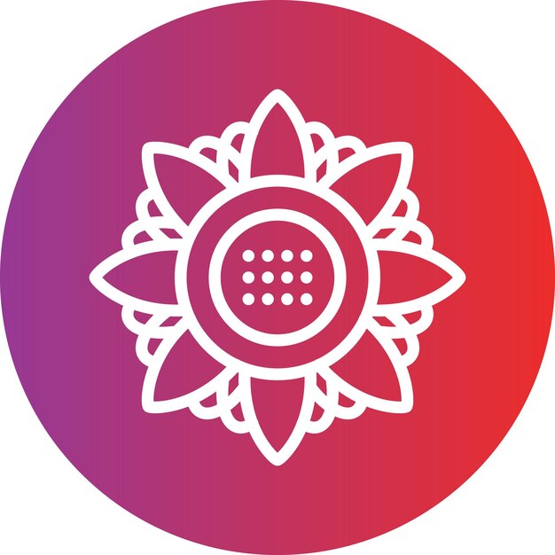 Diseño vectorial de estilo de icono de girasol