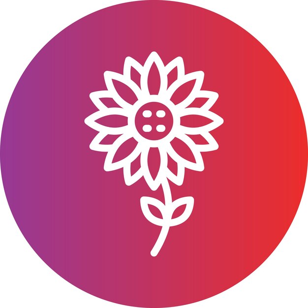 Diseño vectorial de estilo de icono de girasol