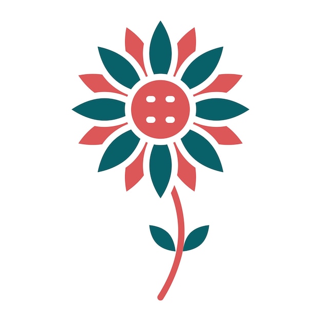 Diseño vectorial de estilo de icono de girasol