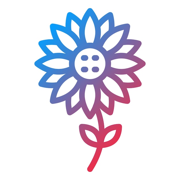 Diseño vectorial de estilo de icono de girasol