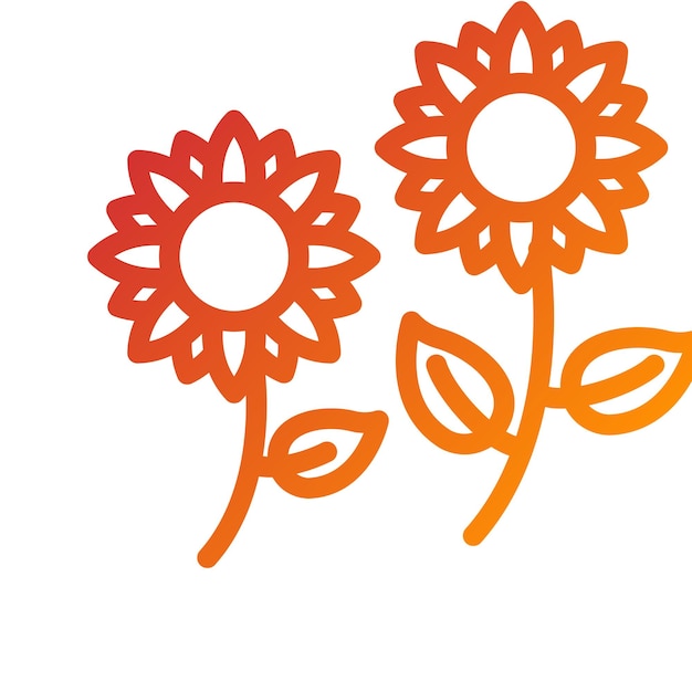 Diseño vectorial de estilo de icono de girasol