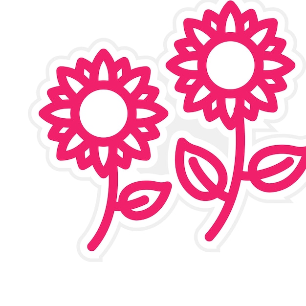 Diseño vectorial de estilo de icono de girasol