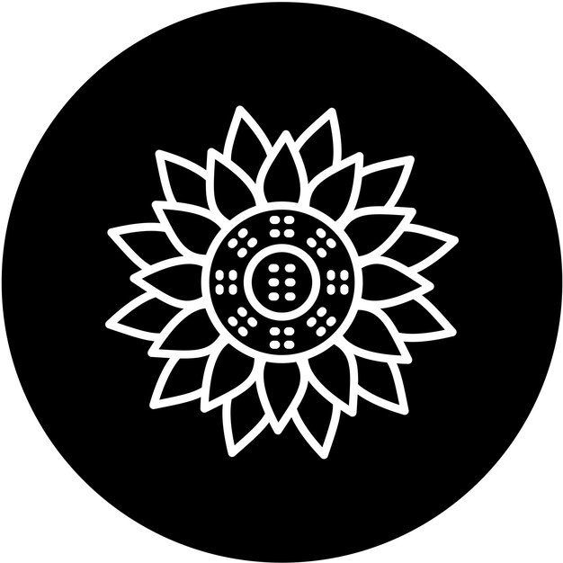 Diseño vectorial de estilo de icono de girasol