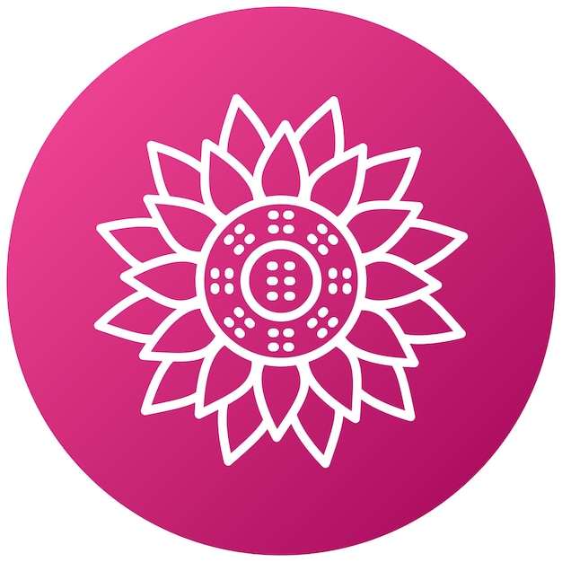 Diseño vectorial de estilo de icono de girasol