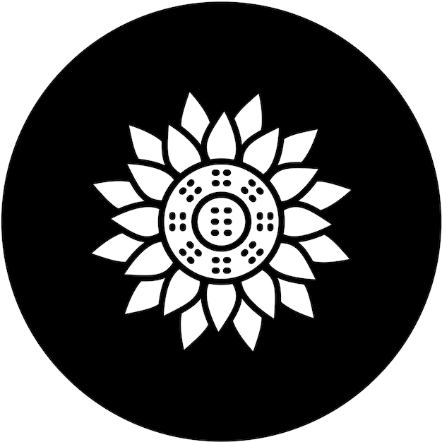 Diseño vectorial de estilo de icono de girasol
