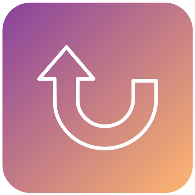 Diseño vectorial Estilo del icono de giro hacia arriba