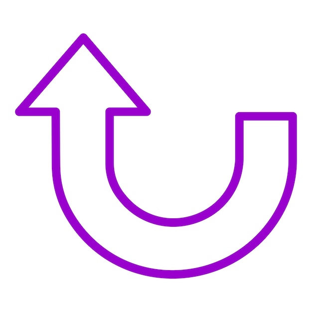 Diseño vectorial Estilo del icono de giro hacia arriba