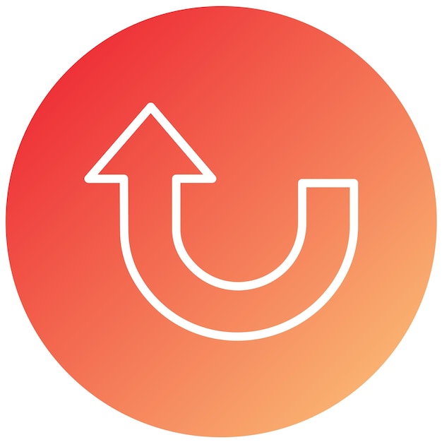 Diseño vectorial Estilo del icono de giro hacia arriba