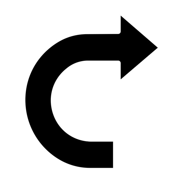 Diseño vectorial Estilo del icono de giro a la derecha