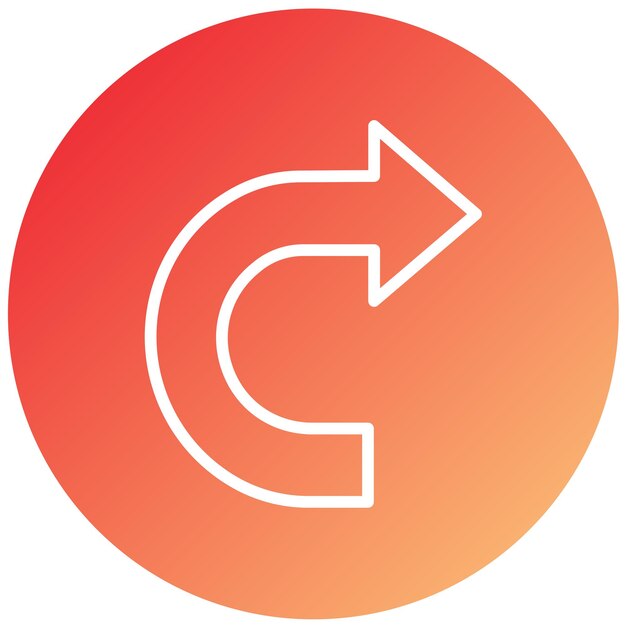 Diseño vectorial Estilo del icono de giro a la derecha