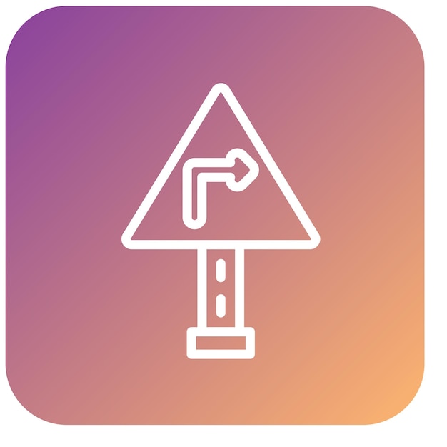 Diseño vectorial Estilo del icono de giro a la derecha