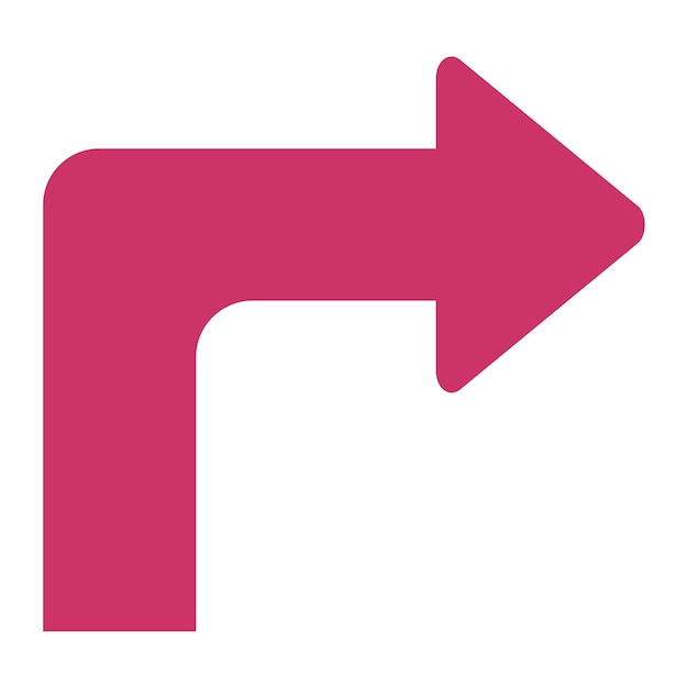 Diseño vectorial Estilo del icono de giro a la derecha