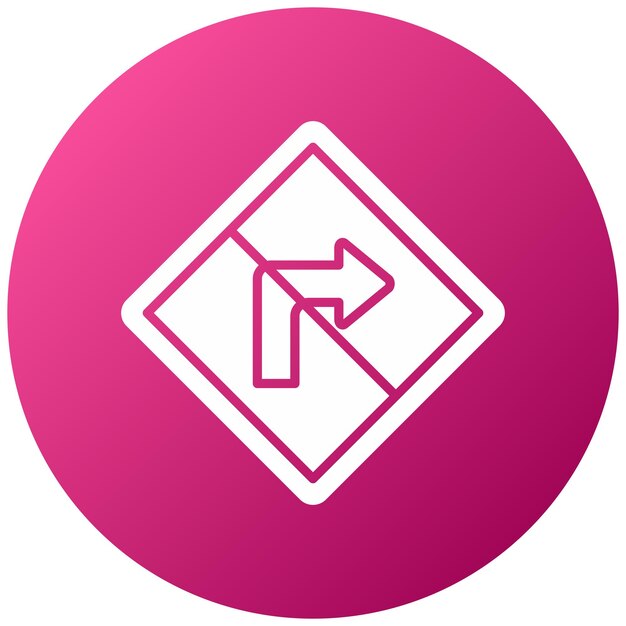 Diseño vectorial sin estilo de icono de giro a la derecha