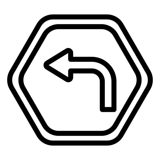 Diseño vectorial Estilo del icono de giro a la izquierda