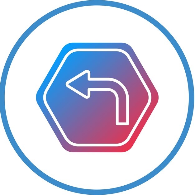 Diseño vectorial Estilo del icono de giro a la izquierda