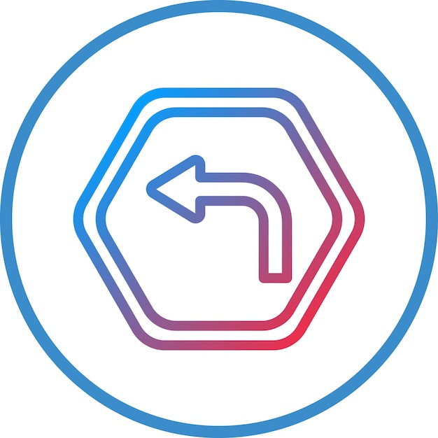 Diseño vectorial Estilo del icono de giro a la izquierda
