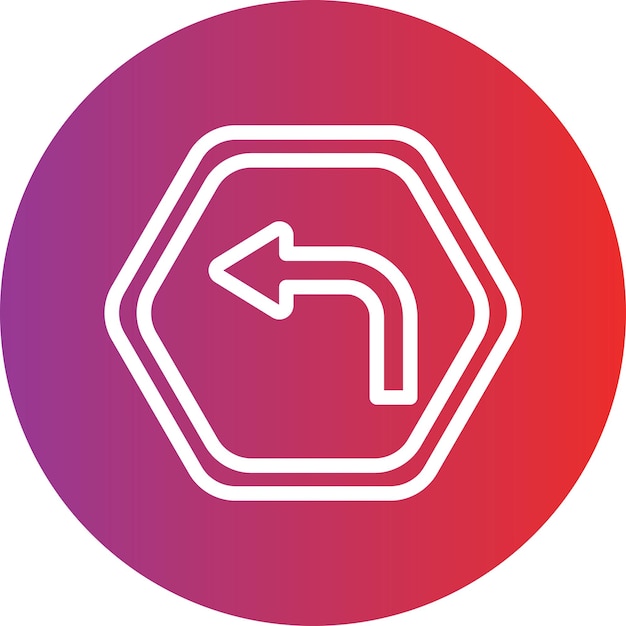 Diseño vectorial Estilo del icono de giro a la izquierda
